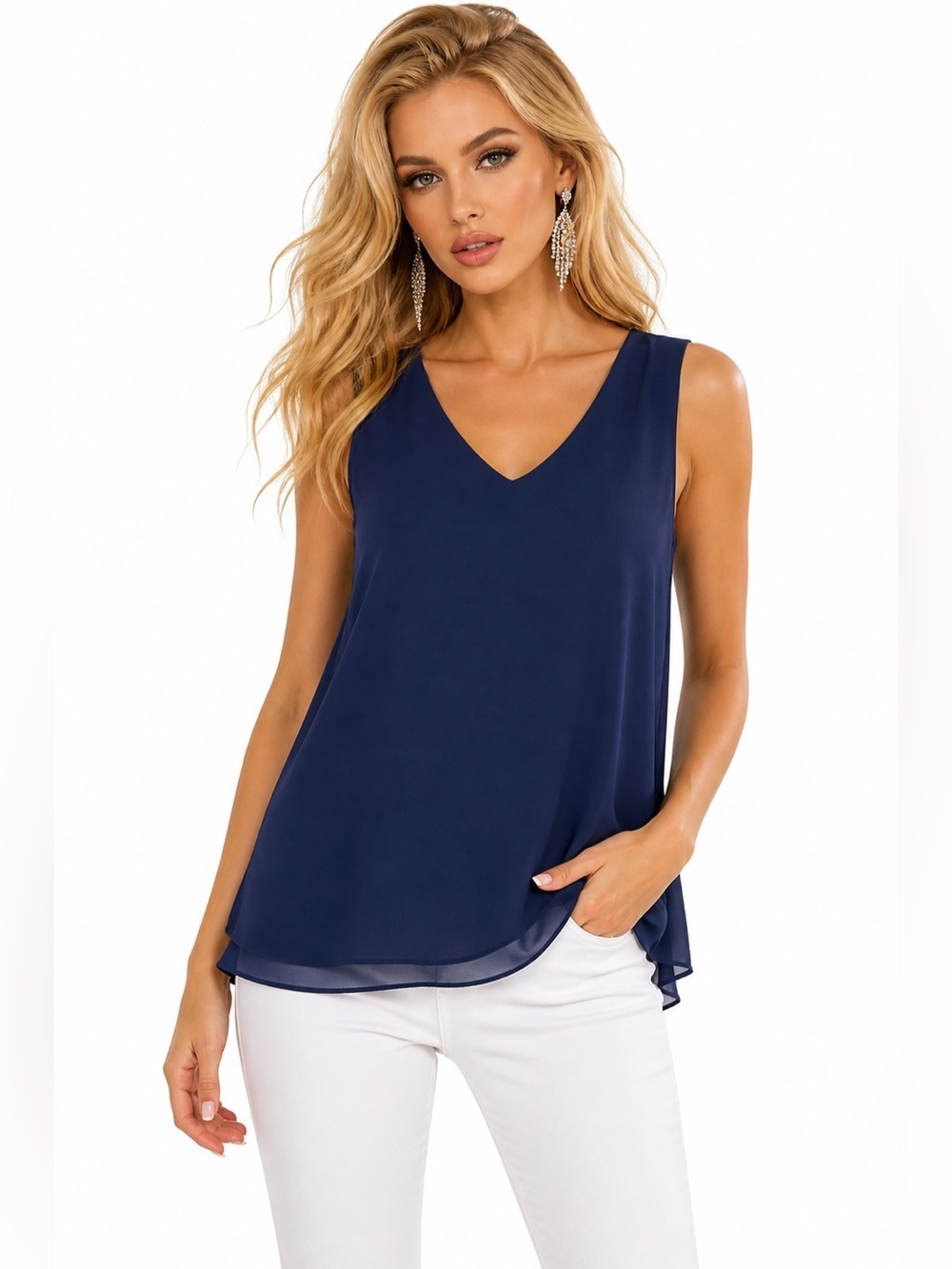 EST 1946 Navy Sleeveless Lined Top